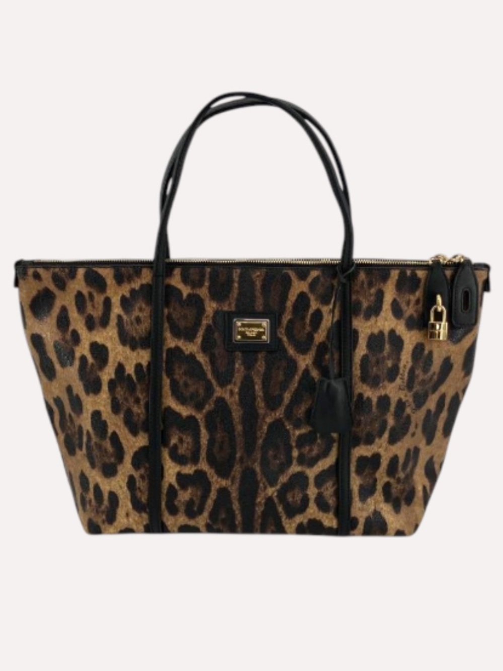 Dolce & Gabbana Leopard Print Tote in Brown and Black